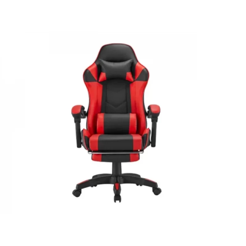 Fotoliu Gaming Lumi GAMING CHAIR WITH HEADREST & LUMBAR SUPPORT CH06-12-04, BLACK/RED, PVC LEATHER, LINKAGE ARMREST, 320MM NYLON PLASTIC BASE, 50MM NYLON CASTER, 100MM CLASS 2 GAS LIFT, FOOTREST, WEIGHT CAPACITY 120 KG