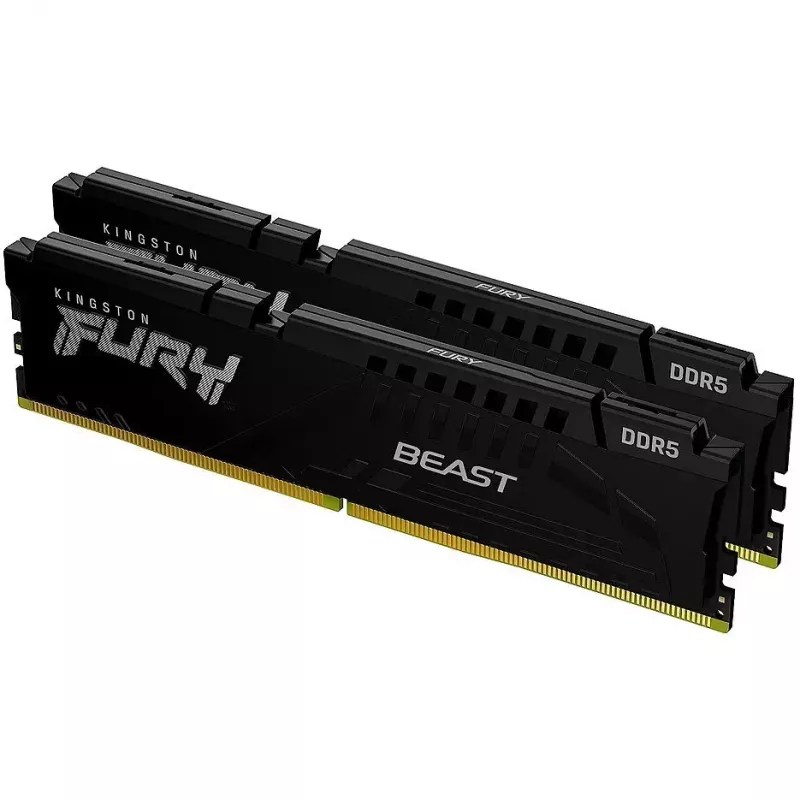 Модуль памяти KINGSTON 64GB DDR5 Dual-Channel Kit Kingston HyperX FURY Beast Black KF556C36BBEK2-64 64GB (2x32GB) DDR5 PC5-44800 5600MHz CL36-38-38, Retail (memorie/память)