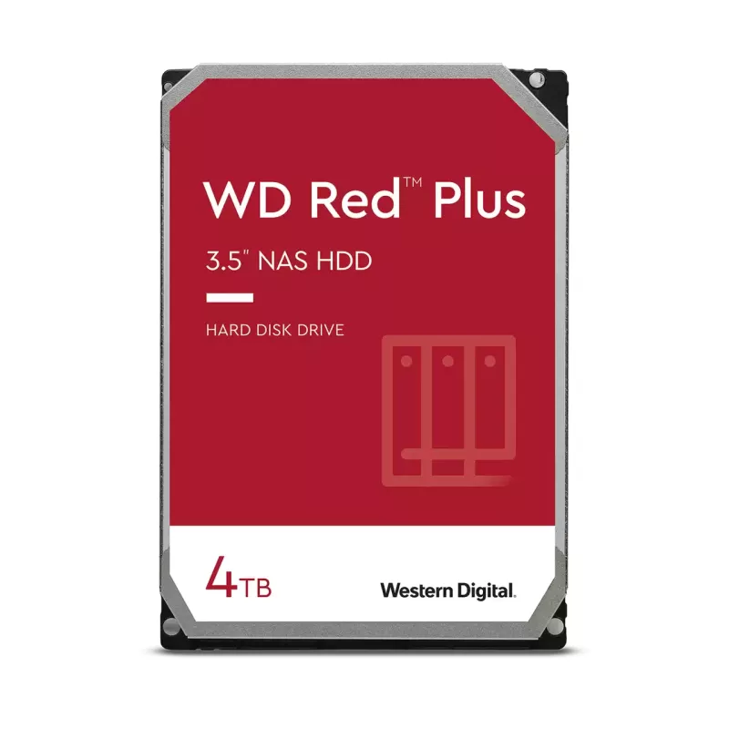 HDD Eden 3.5" HDD 4TB WESTERN DIGITAL RED PLUS (NAS STORAGE) WD40EFPX, 5400RPM, SATA3 6GB/S, 256MB (HARD DISK INTERN HDD/ВНУТРЕНИЙ ЖЕСТКИЙ ДИСК HDD)