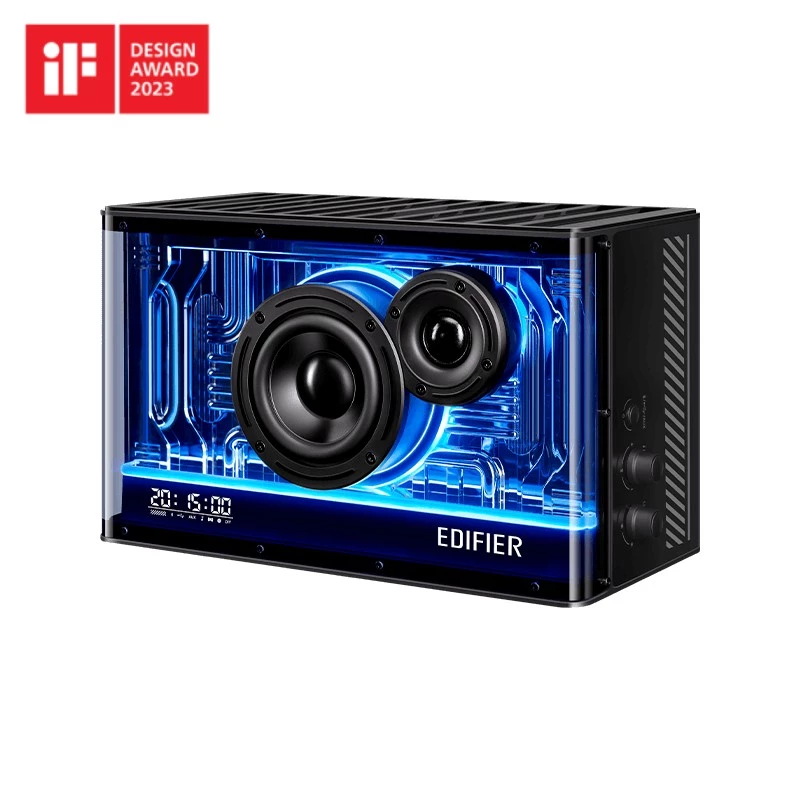 Boxa EDIFIER QD35 TABLETOP BLUETOOTH SPEAKER WITH GAN CHARGER, 40W RMS, HI-RES AUDIO AND HI-RES AUDIO WIRELESS CERTIFIED, AUDIO INPUTS: AUX, USB-A, BLUETOOTH 5.3, SPLENDID LIGHT EFFECTS,  CONNECT APP, ULTRA-FAST 35W GAN CHARGING, DIMENSIONS (W X H