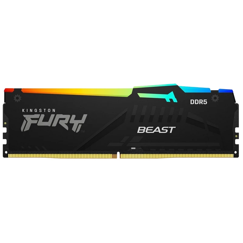 RAM KINGSTON .8GB DDR5-6000MHZ  FURY BEAST RGB (KF560C30BBA-8), CL30-36-36, 1.4V, INTEL XMP 3.0, BLACK