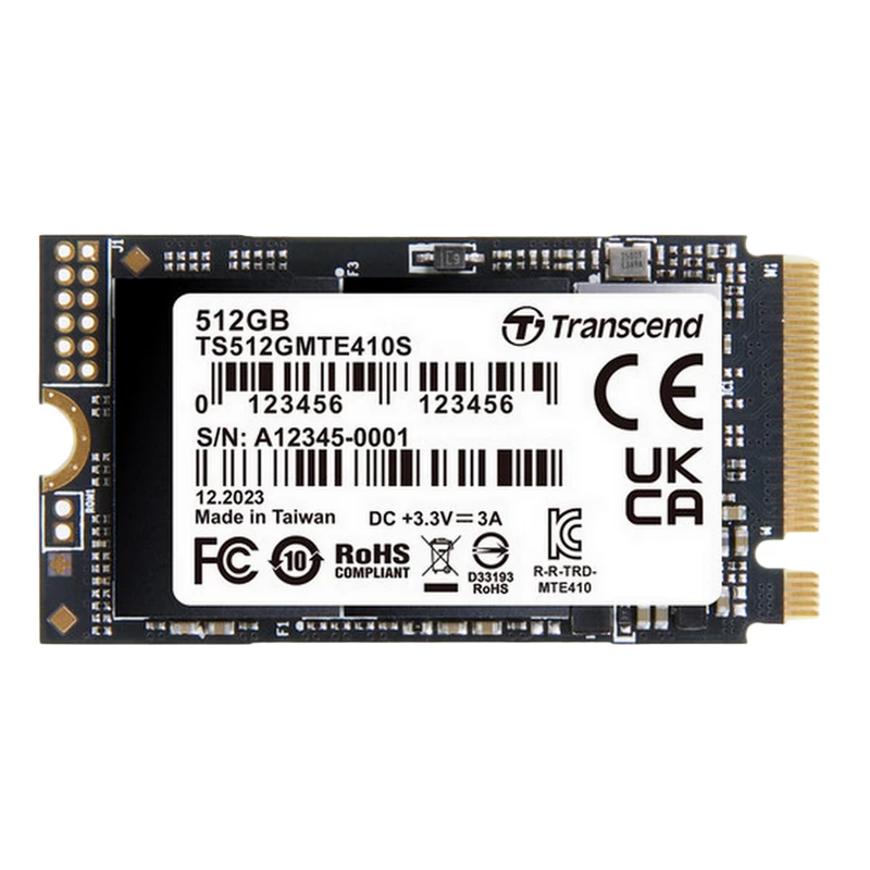 SSD TRANSCEND .M.2 NVME SSD 512GB  MTE410S [42MM, PCIE 4.0 X4, R/W:5000/3500MB/S, 330/590K IOPS, 300TBW]