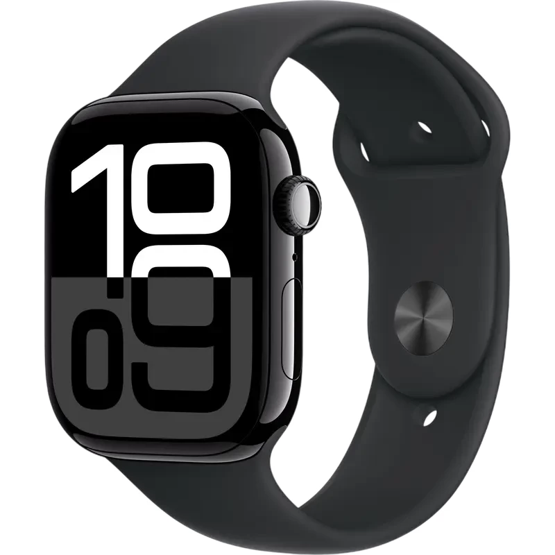 Smartwatch APPLE WATCH SERIES 10 GPS, 46MM JET BLACK ALUMINIUM CASE WITH BLACK SPORT BAND - M/L, MWWQ3