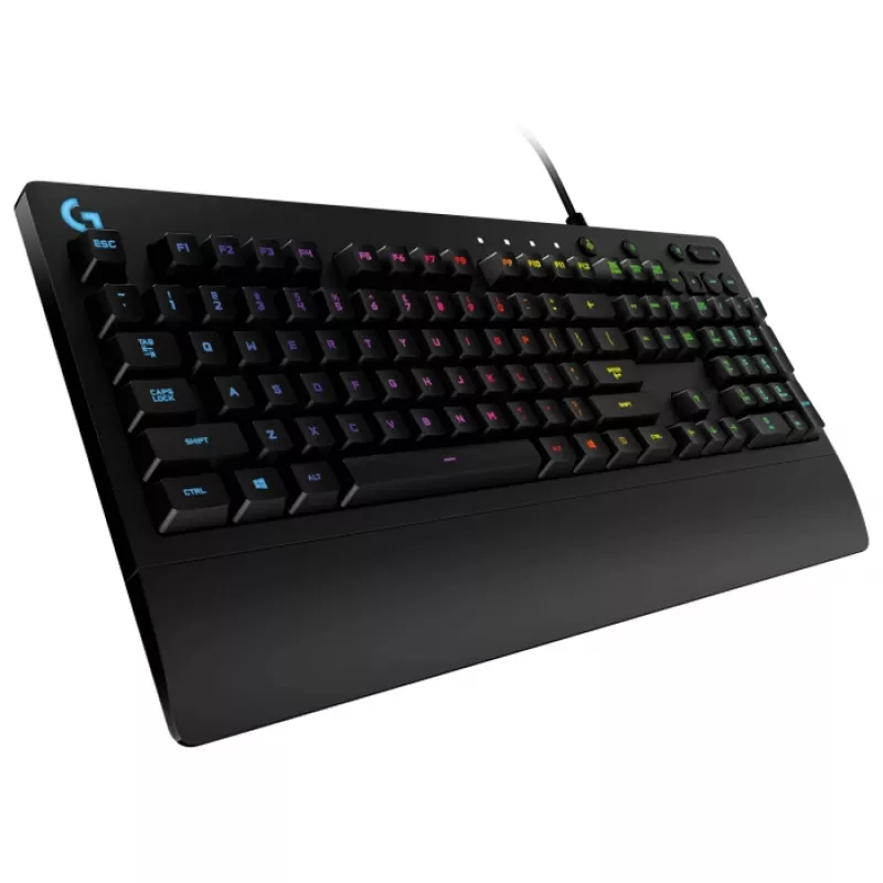 Gaming keyboard LOGITECH GAMING KEYBOARD  G213 PRODIGY, MECH-DOME, SPILL RESISTANCE, MEDIA CONTROLS, RGB, 1.8M, USB, EN, BLACK