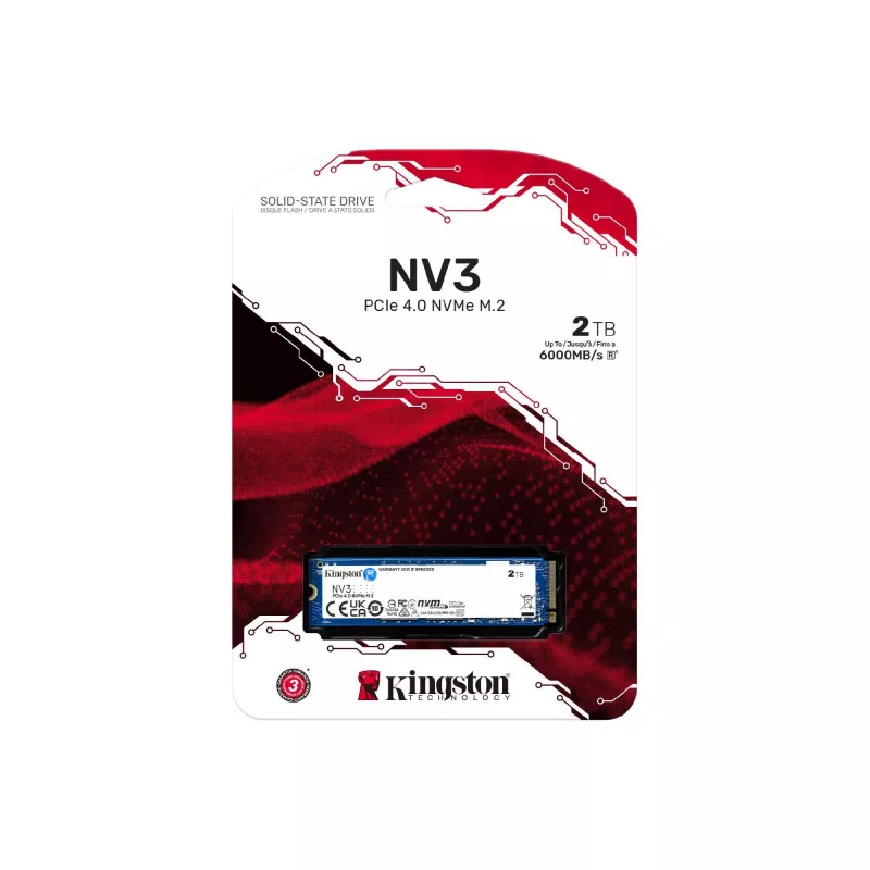 SSD KINGSTON M.2 NVME SSD 2.0TB  NV3, INTERFACE: PCIE4.0 X4 / NVME1.3, M2 TYPE 2280 FORM FACTOR, SEQUENTIAL READS 6000 MB/S, SEQUENTIAL WRITES 5000 MB/S, SMI SM2268XT2/ PHISON E27T CONTROLLER, TBW: 640TB, 3D BICS6 TLC/ QLC NAND FLASH
