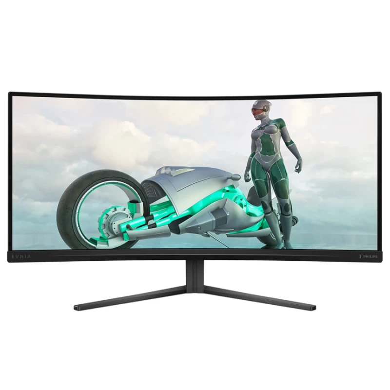 Игровой монитор PHILIPS 34" PHILIPS Evnia 34M2C3500L,Black,Curved-VA,3440x1440,180Hz,AdaptiveSync,0.03GTG,300cd,HDR,MegaDCR,HDMI+DP