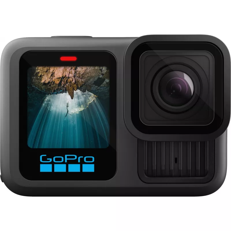 Camera de actiune GoPro ACTION CAMERA  HERO 13 BLACK+CARD 64GB, PV RES.:27MP/5.3K60+2.7K240, 13X SLOW-MOTION, WATERPROOF 10M, VOICE CONTROL, 3X MICROPHONES, HYPER SMOOTH 6.0, PROCESSOR GP2, TIMEWARP 3.0, HDR, GPS, WI-FI, BLUETOOTH 5.3, MICROSD, USB-C, 3.5MM, BATTERY 19