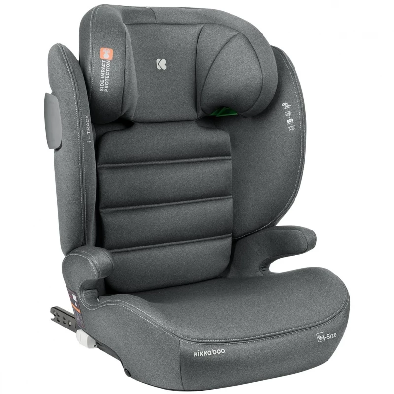 Автокресло детская PM Scaun auto 15-36kg (100-150 cm) isofix Kikkaboo i-Track Dark Grey