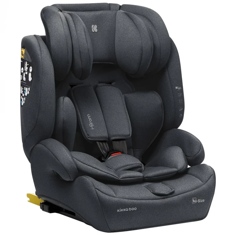 Scaun auto pentru copii PM SCAUN AUTO 9-36KG (76-150 CM) ISOFIX KIKKABOO I-BRONN GREY