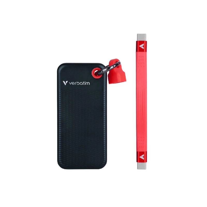Жёсткий диск внешний VERBATIM M.2 EXTERNAL SSD 2.0TB  POCKET USB 3.2 GEN 2, BLACK/RED, USB-C, SEQUENTIAL READ/WRITE: UP TO 1000/1000 MB/S, WINDOWS®, MAC, KEYRING AND CABLE HOLDER, PORTABLE, COMPACT, RUGGED AND PERFECT FOR TRAVEL, ULTRA-LIGHTWEIGHT, CLOTH BAG, NERO BACKUP