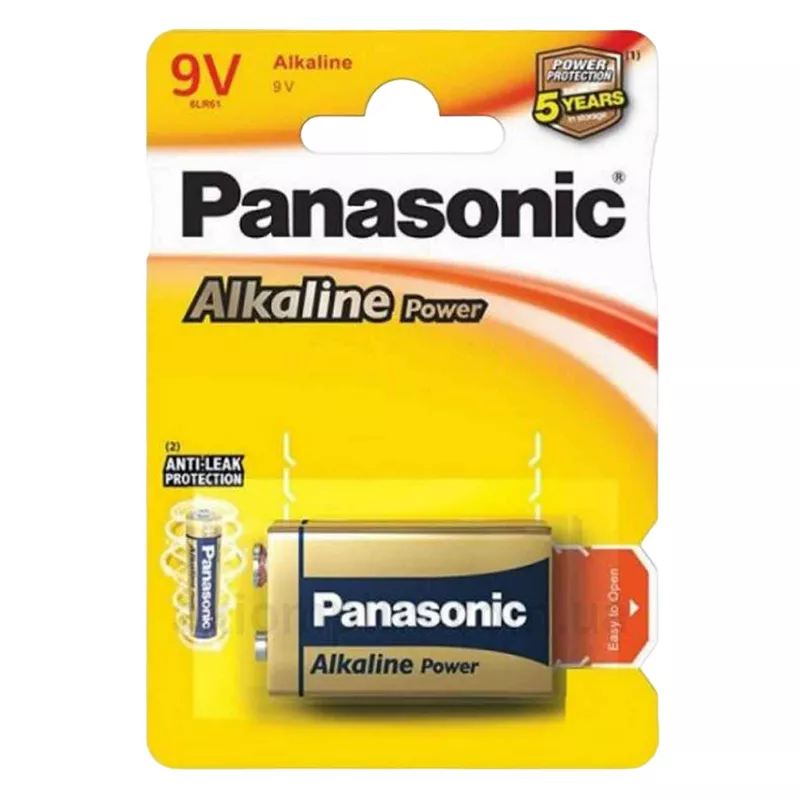 Baterie PANASONIC CRONA 9V  "ALKALINE POWER" BLISTER*1, ALKALINE, 6LR61REB/1BP