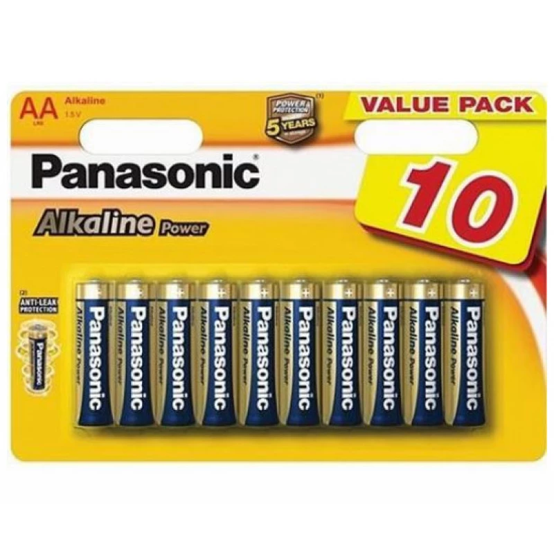 Батарея PANASONIC Panasonic "ALKALINE Power" AA, Blister*10, Alkaline, LR6REB/10BW