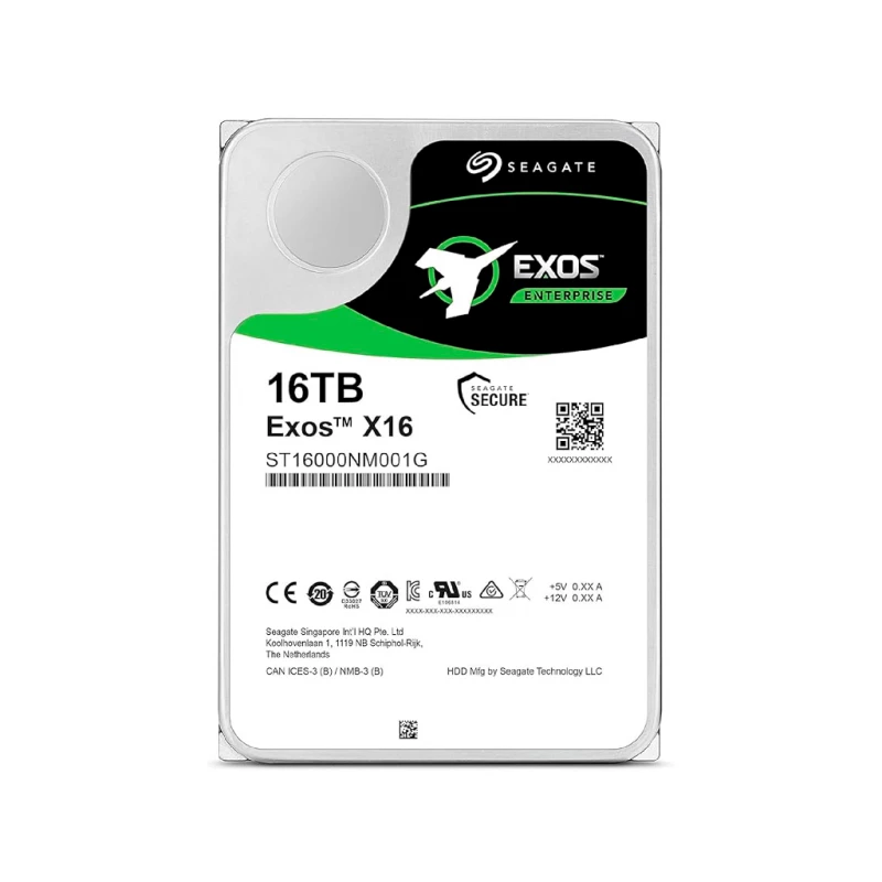 HDD SEAGATE 3.5" HDD 16.0TB-SATA- 256MB  EXOS X16 (ST16000NM001G-FR), RECERTIFIED, ENTERPRISE, CMR, 7200RPM, 2.5M (MTBF)
