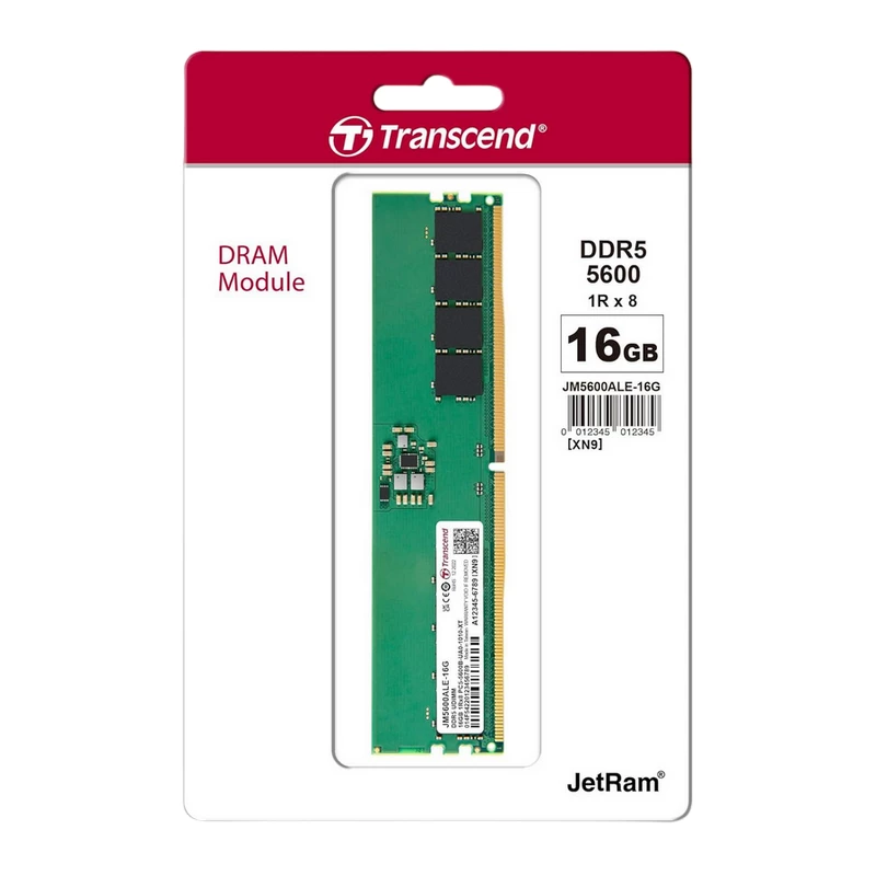 RAM TRANSCEND 16GB DDR5- 5600MHz Transcend JetRam (JM5600ALE-16G), (2Gx8)x8, 1Rx8, CL46, 1.1V