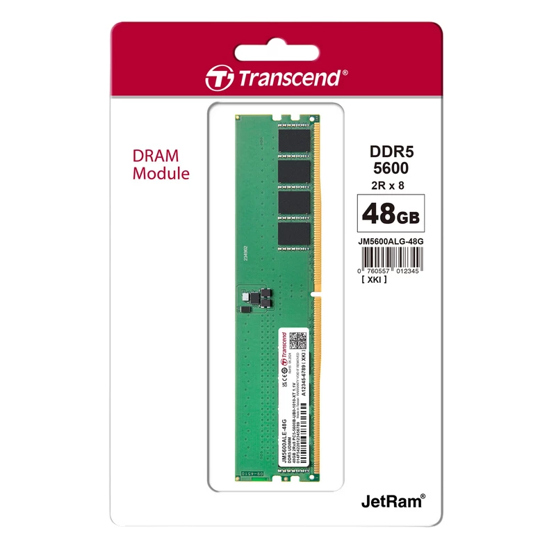 RAM TRANSCEND 48GB DDR5-5600MHZ  JETRAM (JM5600ALE-48G), (3GX8)X16, 2RX8, CL46, 1.1V
