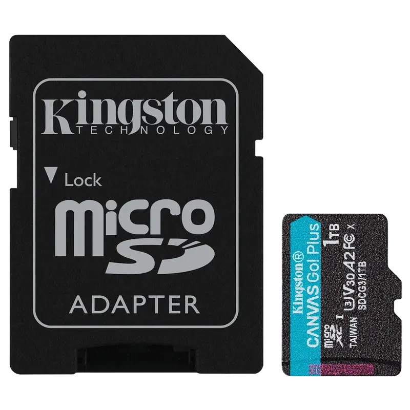 Card de memorie KINGSTON 1.0TB MICROSD CLASS10 A2 UHS-I U3 (V30)  CANVAS GO! PLUS, ULTIMATE, READ: 170MB/S, WRITE: 90MB/S, IDEAL FOR ANDROID MOBILE DEVICES, ACTION CAMS, DRONES AND 4K VIDEO PRODUCTION