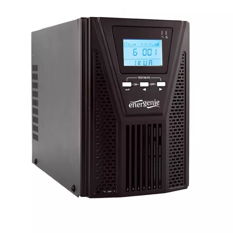 UPS GEMBIRD ENERGENIE ONLINE UPS, 1000 VA / 900W, PURE SINE WAVE, USB, LCD, INPUT IEC C14, OUTPUTS: 1X SCHUKO SOCKETS + 3X IEC SOCKETS