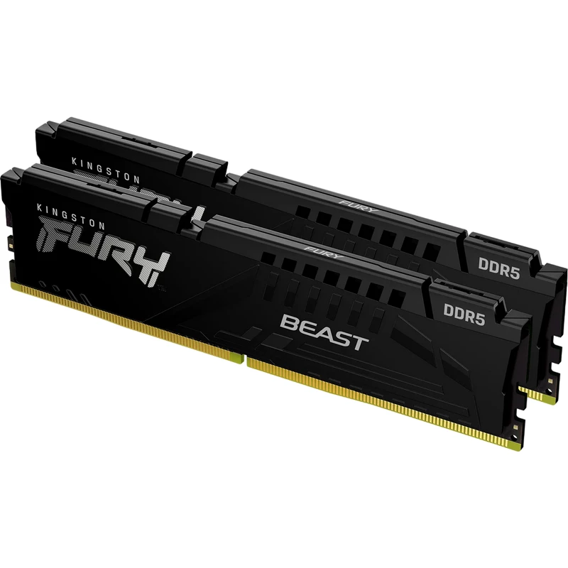 Модуль памяти KINGSTON 64GB DDR5-6000MHZ  FURY BEAST (KIT OF 2X32GB) (KF560C30BBEK2-64), CL30-36-36, 1.4V, AMD EXPO 1.0/INTEL XMP 3.0, BLACK