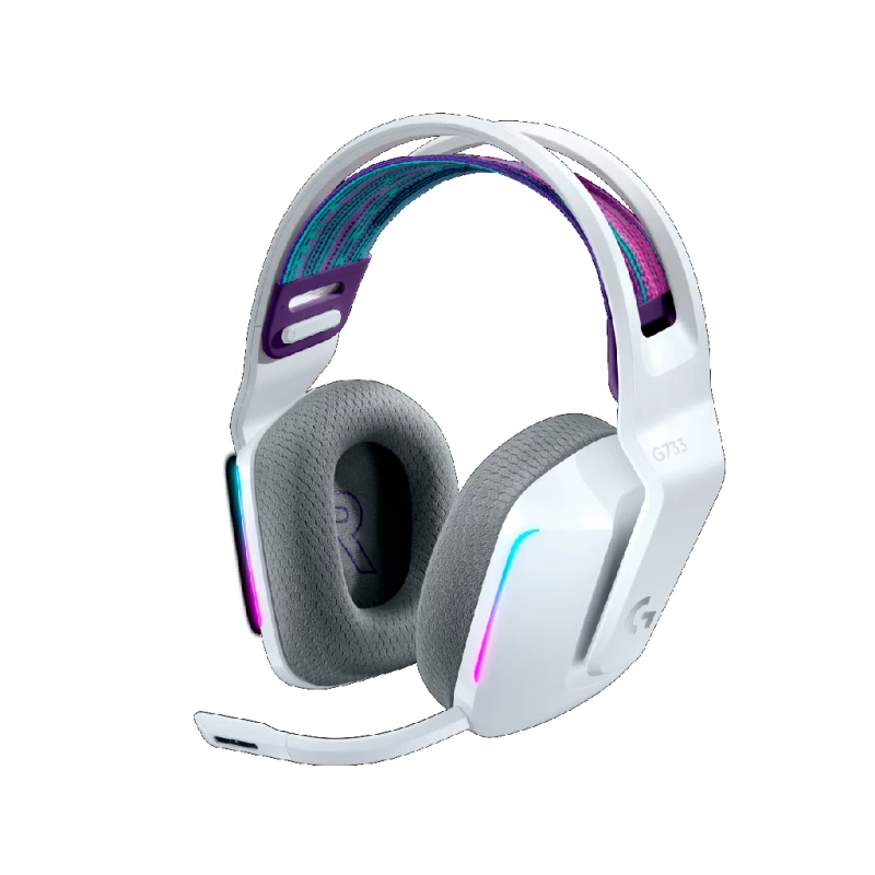 Игровые наушники LOGITECH GAMING HEADSET G733 LIGHTSPEED WIRELESS RGB, PRO-G 40MM, MICROPHONE PICKUP PATTERN: CARDIOID (UNIDIRECTIONAL), WIRELESS RANGE UP TO 20M., WHITE