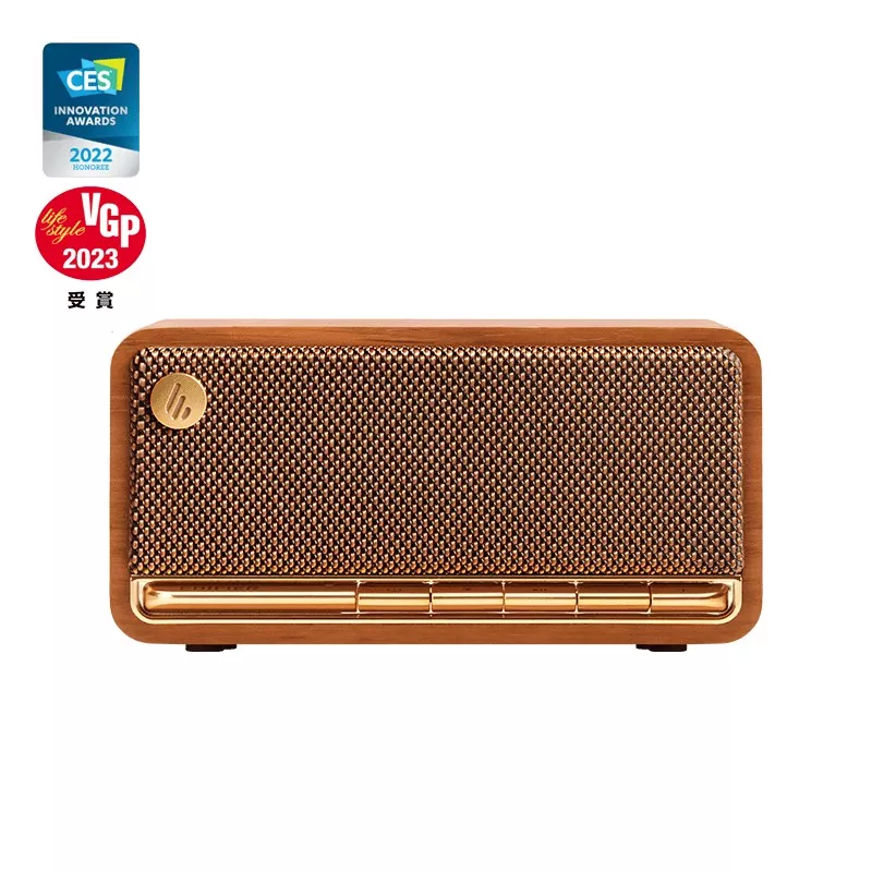 Boxa EDIFIER MP230 BROWN, PORTABLE TABLETOP BLUETOOTH SPEAKER, VINTAGE RADIOS CLASSIC DESIGN, 20W (2X10W) RMS, CLASS-D AMPLIFIER, BLUETOOTH 5.0, BATTERY CAPACITY 2500MAH, PIANO KEY BUTTONS, AUX, USB-C PORT AND TF CARD, DIMENSIONS (W X H X D)164X 84.3X