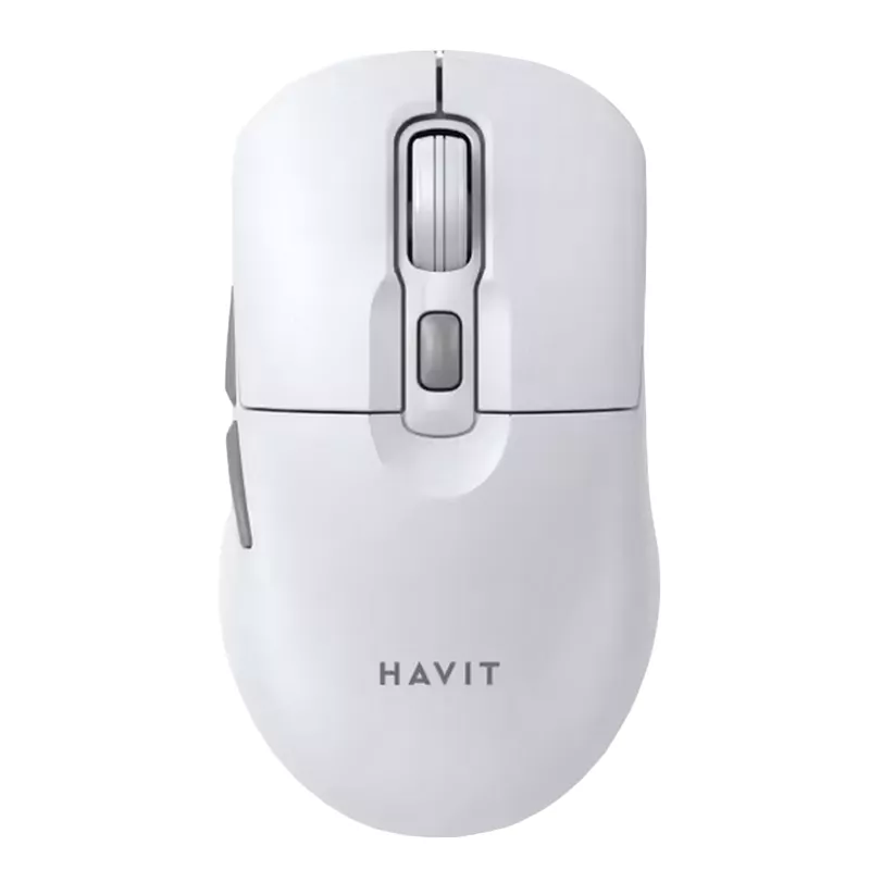 Gaming Mouse Havit WIRELESS MOUSE  MS59WB, 800-2400DPI, 6 BUTTONS, AMBIDEXTROUS, 1XAA, 58G., 2.4GHZ+BT, WHITE/GREY
