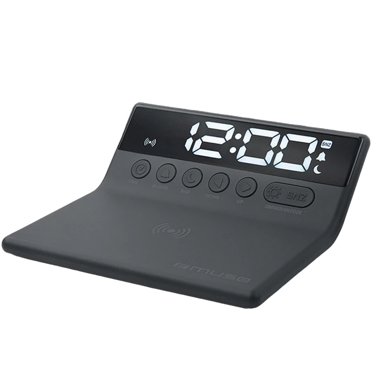 Radio portabil MUSE M-168 WI, CLOCKS, BLACK, WIRELESS CHARGING 5W, AC ADAPTOR, SINGLE ALARM
