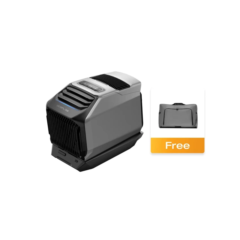 Aparat de aer conditionat mobil EcoFlow WAVE 2 PORTABLE AIR CONDITIONER, 5100 BTUS OF COOLING AND 6100 BTUS OF HEATING, COOLING AREA 10M2, WIFI, BLUETOOTH, SMART APP CONTROL, 518X 297X 336 MM, INSTALLATION-FREE, NO-DRAIN FUNCTION, 44DB, 4 WAYS TO CHARGE, IPX4, 14.5KG