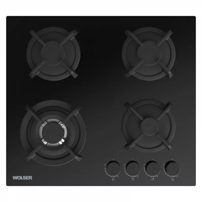 Plita incorporabila cu gaz WOLSER WL-BRD 6404 BL GL TURBO FFD, Black