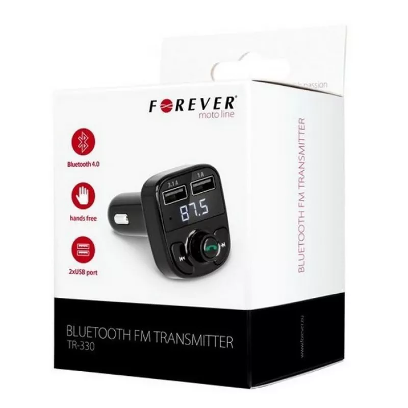 FM-трансмиттер Forever FM Transmitter Forever, Bluetooth, TR-330, Black