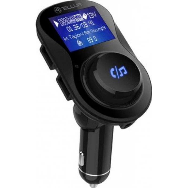 FM transmitter Tellur Car FM Transmitter, FMT-B3, Bluetooth, Display, MicroSD, 2 x USB max 3.1A, AUX, Bluetooth, USB, Tellur Black  TLL622021