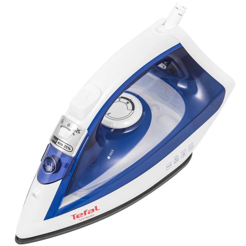 Утюг Tefal IRON  VIRTUO FV1711 1800W, JET DE ABUR 80 G/ MIN, ABUR VARIABIL 0-24 G/ MIN, REZERVOR APA 200 ML, FUNCTIE ANTICALCAR, SISTEM ANTIPICURARE