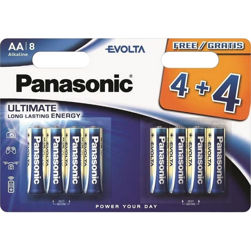 Baterie PANASONIC "EVOLTA" AAA BLISTER *8, ALKALINE, LR03EGE/8B4F