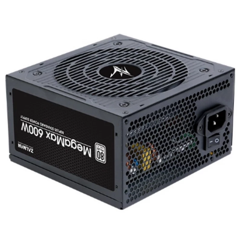 Блок питания ПК ZALMAN Zalman PSU Zalman 600-TXII MegaMax (600W),80+,aPFC,120mm,24+(4+8),6xSATA,2xPCIe,+4,1xFDD ZM600-TXII