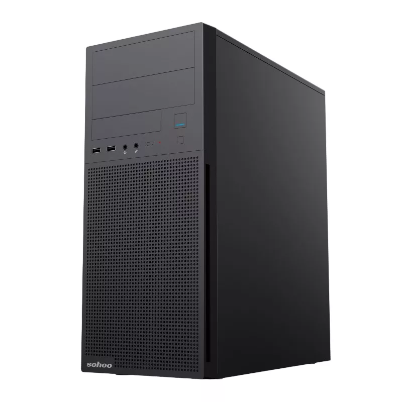 Carcasa SOHOO CASE ATX 500W  2816BK, 0.4MM, 2XUSB2.0, 1X5.25", 1X3.5", 3X2.5", PSU: ATX-500W-12CM, BLACK