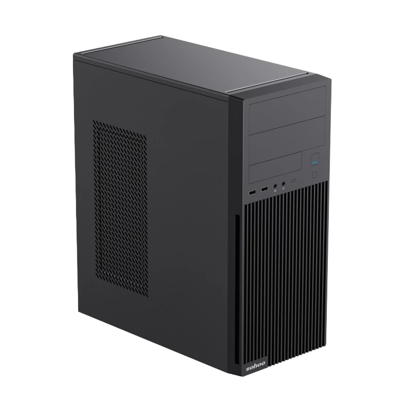 Carcasa SOHOO CASE ATX 550W  2815BK, 1XUSB-C, 1XUSB3.0, 1XUSB2.0, 2X5.25", 1X3.5", 3X2.5", PSU: ATX-550W-12CM, BLACK