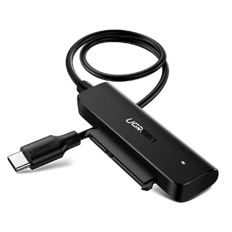 Carcasa externa pentru HDD/SSD UGREEN UGREEN Adapter Type-C 3.0 to 2.5" SATA III, Support UASP, S.M.A.R.T, TRIM, up to 5Gbps, 50cm CM321, Black