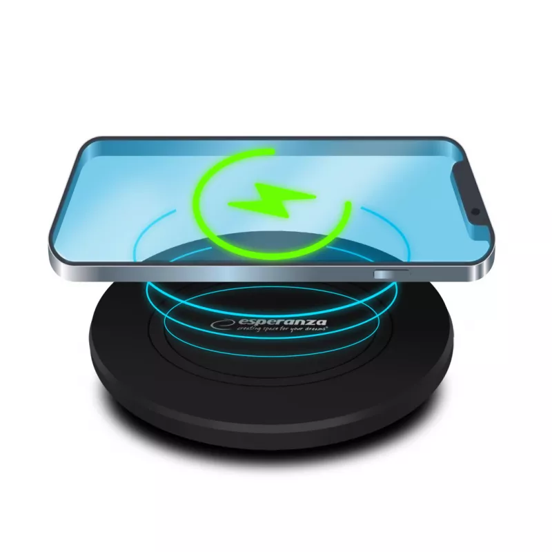 Зарядное устройство ESPERANZA Wireless Fast Charging Pad Esperanza PREON EZC102, output power: 5W/7.5W/10W/15W, Power socket: USB TYPE-C, includes a USB TYPE-C/USB A cable with a length of 1m