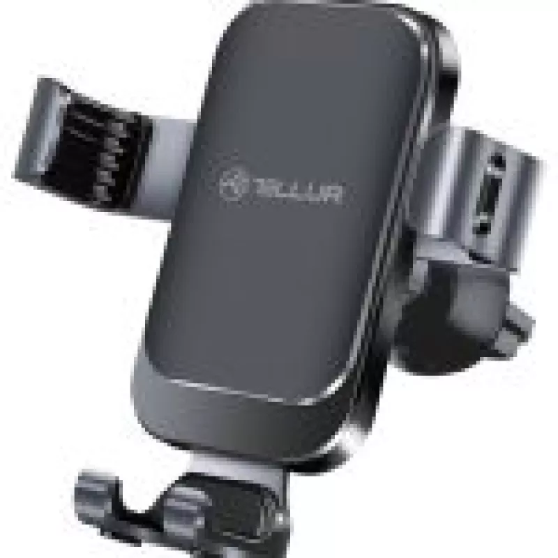 Carholder Tellur SUPORT AUTO PENTRU TELEFON  GRAVITY CMH20, NEGRU, 360° ROTATION, SILICONE PAD PROTECTION