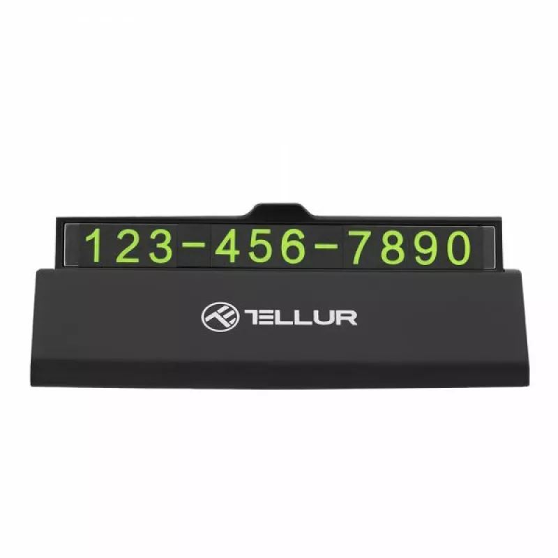 Carholder Tellur SUPORT AUTO, NUMAR MAGNETIC FOSFORESCENT,  BLACK  TLL171101