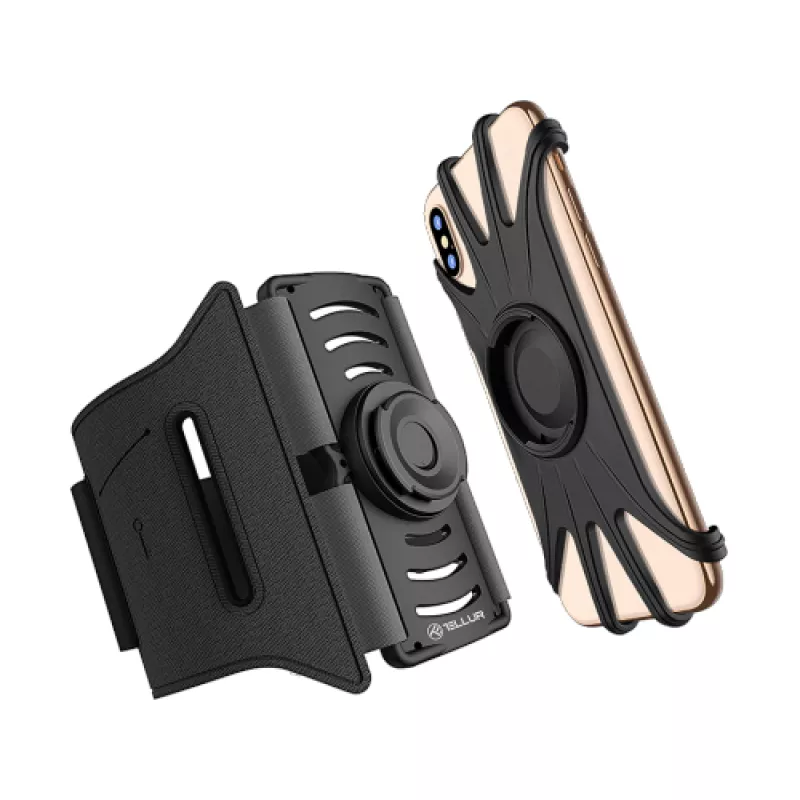 Carholder Tellur SUPORT DETASABIL DE TELEFON 4"-6.5", PENTRU BRAT,  A100 BLACK  TLL191031