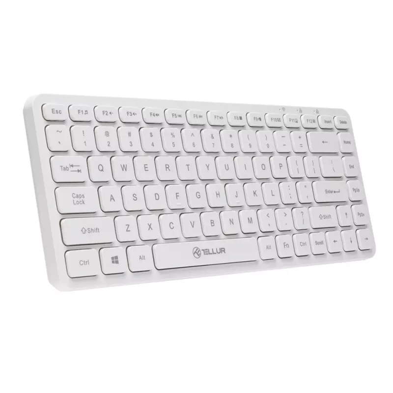 Tastatura fara fir Tellur MINI WIRELESS KEYBOARD , 10 METERS WIRELESS RANGE, WHITE, US LAYOUT