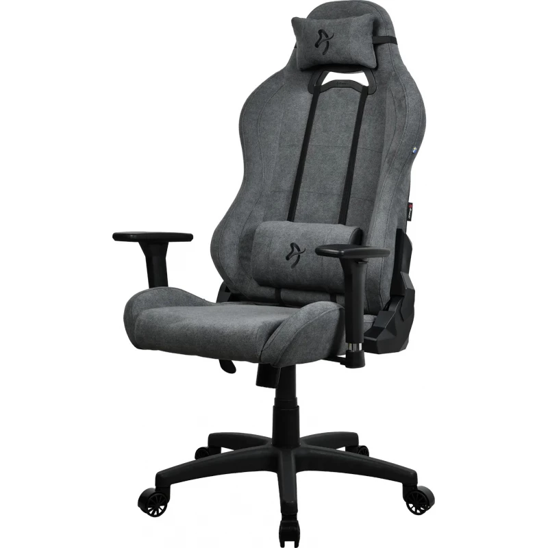 Fotoliu Gaming AROZZI GAMING/OFFICE CHAIR  TORRETTA SOFT FABRIC, ASH GREY, SOFT FABRIC, 2023 EDITION, MAX WEIGHT UP TO 120KG / HEIGHT 155-185CM, RECLINE 165°, 3D ARMRESTS, HEAD AND LUMBER CUSHIONS, METAL FRAME, NYLON WHEELBASE, GAS LIFT 4CLASS, SMALL NYLON CASTERS,