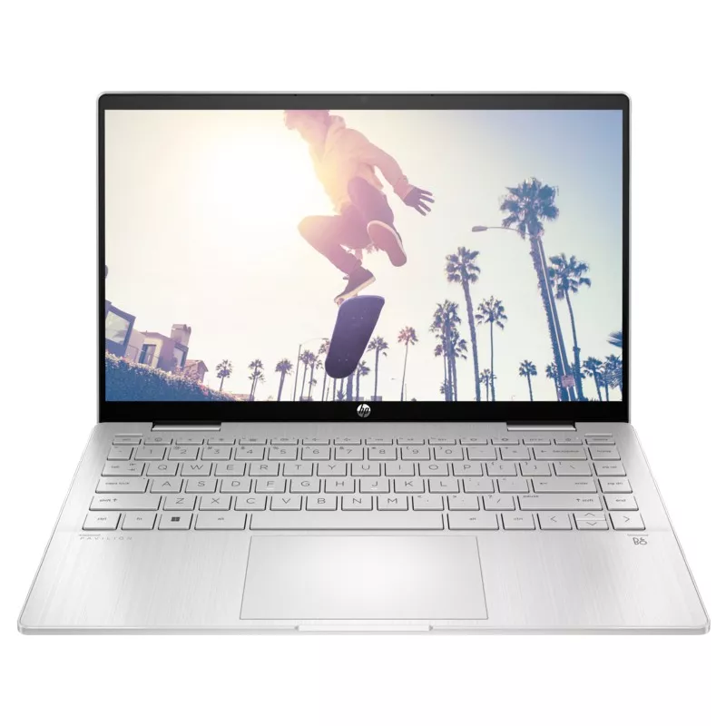 Laptop HP PAVILION 14 X360 NATURAL SILVER (14-EK1024CI), 14.0” FHD (1920X1080) IPS 250 NITS MULTITOUCH (INTEL CORE I5-1335U 10XCORE 3.4-4.6 GHZ, 8GB (ON BOARD) DDR4 RAM, 512GB PCIE NVME SSD, INTEL IRIS XE GRAPHICS, WIFI-6/BT5.3, CR, HDMI, DP, USB-C, 3CELL