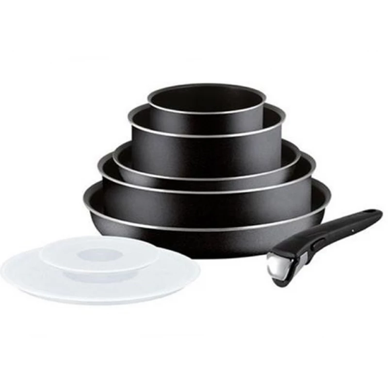 Set vesela TEFAL INGENIO ESSENTIAL L2009902, SET OF 8 PCS, ALUMINIUM, BLACK