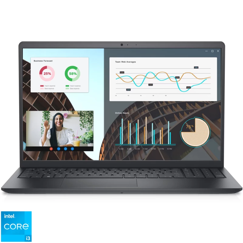 Ноутбук DELL Laptop Dell Vostro 3530, 15.6" FHD 120Hz Intel(R) Core(TM) i5-1334U (12 MB cache, 10 cores, 12 threads, up to 4.60 GHz), RAM: 8GBx1, DDR4, 2666MHz, SSD: 512GB M.2 PCIe NVMe, Weight (minimum): 1.66 kg, Ubuntu