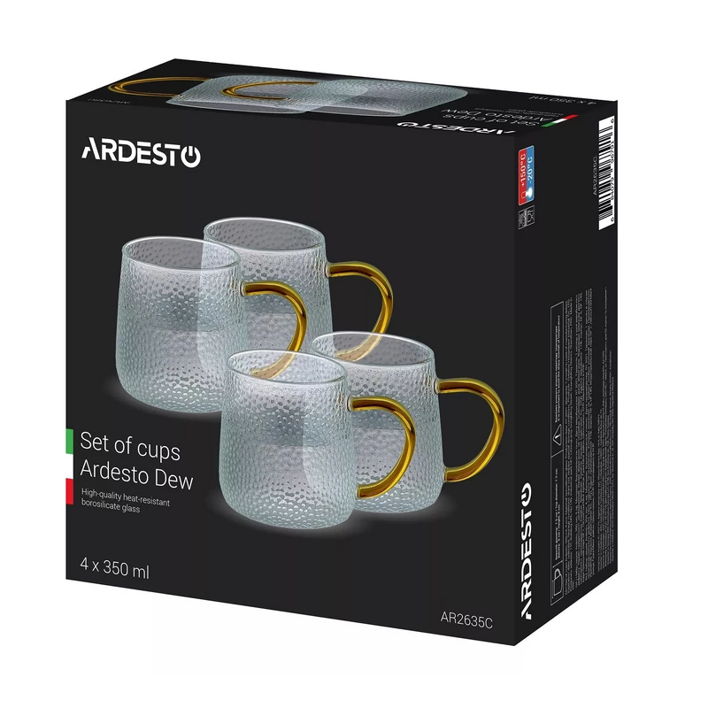Cana Ardesto GLASS CUPS  DEW SET 350 ML 4 PCS, AR2635C