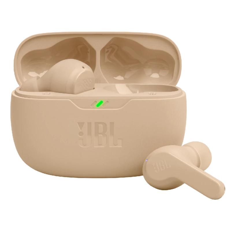 Casti cu fir si microfon WIRELESS JBL WAVE BEAM TRUE EARBUDS BEIGE JBLWBEAMBEG
