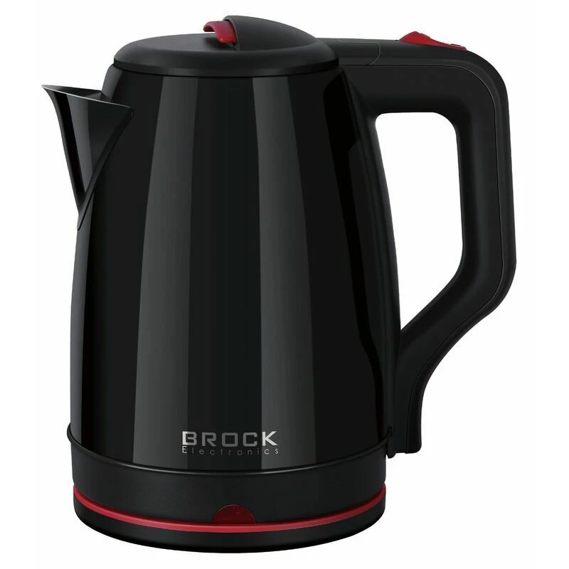 Ceainic electric Brock KETTLE WK 5518 BK, INOX DOUBLE-WALLED KETTLE 1500W, 2.2L, KETTLE WITH 360° BASE. HIDDEN HEATING ELEMENT. SAFETY LOCKING LID. AUTOMATIC AND MANUAL SWITCHING ON/OFF. BOIL-DRY PROTECTION. STAINLESS STEEL BODY. DOUBLE WALL