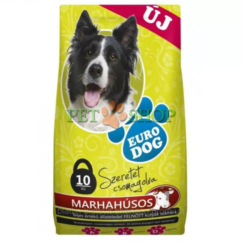 Hrana uscata Eurodog Pentru Caini Cu Gust de Vita 10 Кg