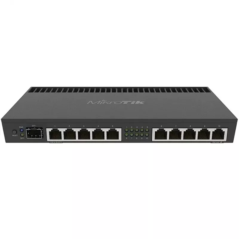Router MikroTik ROUTERBOARD 4011IGS+ 1U RACKMOUNT CASE (RB4011IGS+RM), CPU AL21400 QUAD-CORE 1.4GHZ, 1GB, 10 PORTS 10/100/1000, 1XSFP+, POE-OUT